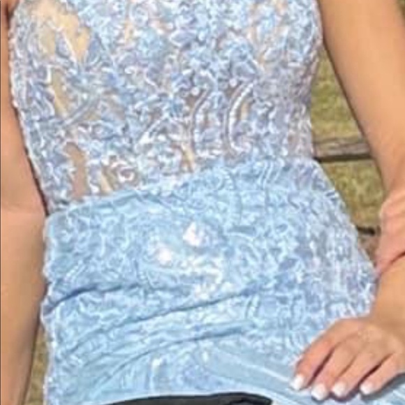 Sherri Hill size 2. Lace up back. Ice blue. - Picture 2 of 8